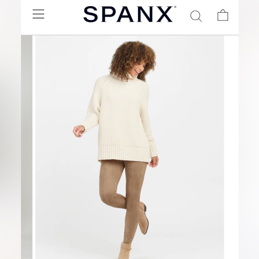 Spanx Faux Suede leggings- camel size M